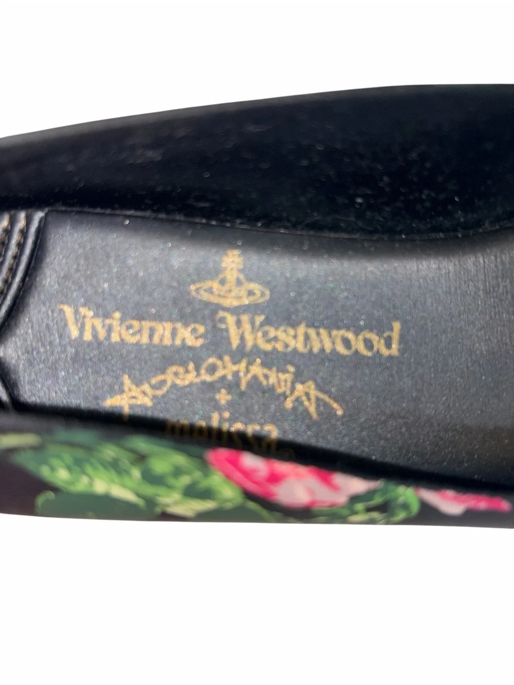 New in Box Vivienne Westwood Anglomania Melissa Roses Floral 9 Black Pink Green